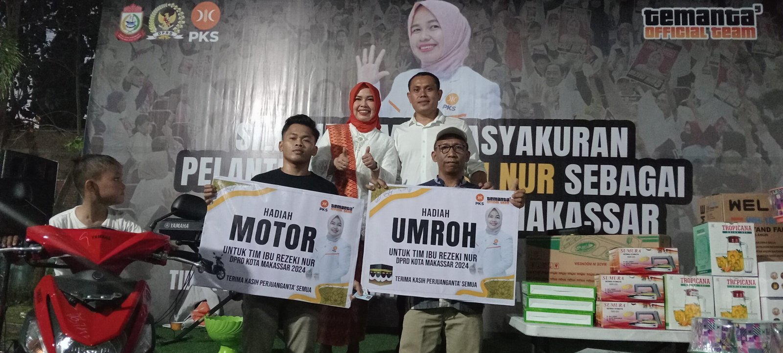 Bentuk Apresiasi Tim, Rezeki Nur Beri Undian Umroh, Motor dan Fasilitas BPJS