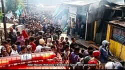 Kebakaran Rumah Semi Permanen di Jalan Bayam Makassar, Diduga Akibat Korsleting Listrik
