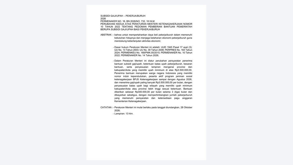 BSU 2026 Rp900 Ribu Dibayar Sekaligus, Ini Syaratnya