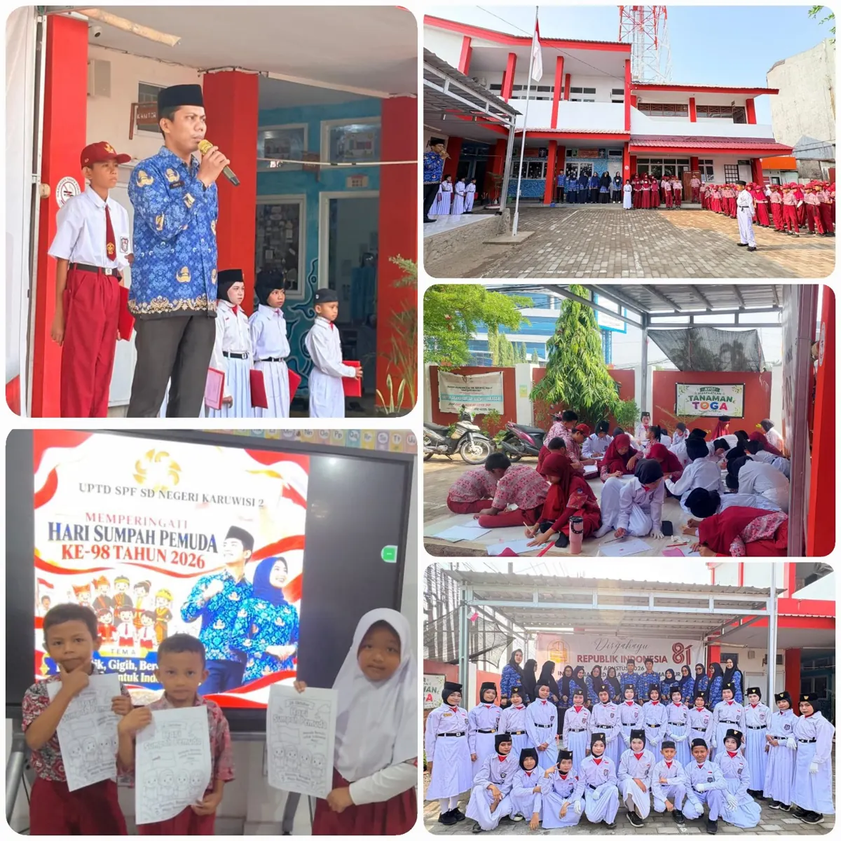 Upacara Sumpah Pemuda di SDN Karuwisi 2