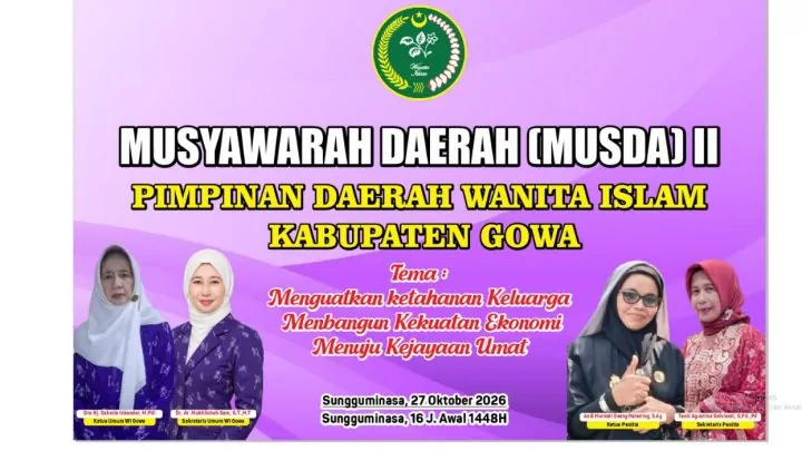 Wanita Islam Gowa Gelar Musda II dengan Tema Penguatan Ketahanan Keluarga dan Ekonomi Umat 1 Wanita Islam Gowa Gelar Musda II dengan Tema Penguatan Ketahanan Keluarga dan Ekonomi Umat